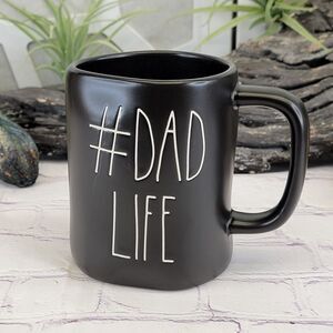 Rae Dunn #DAD LIFE Black Ceramic Mug